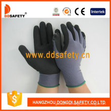 Guantes de nitrilo negro de nilón gris Ddsafety (DNN454)